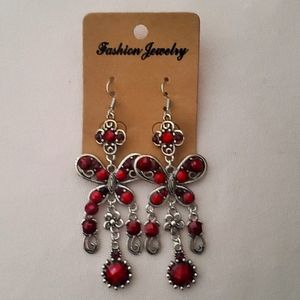 Maroon Red earrings